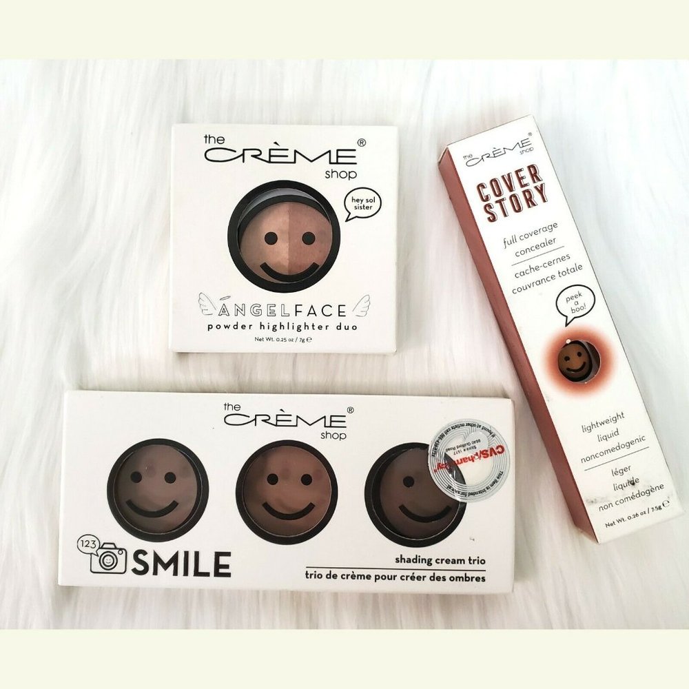 The Creme Shop Mix Lot of 3 Concealer deep-Shading Cream Trio-Highlighter Powder
